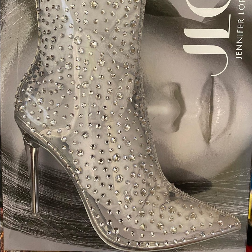 BRAND NEW J.Lo clear ankle boots
